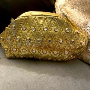 Vintage Gold Gem Clutch Purse